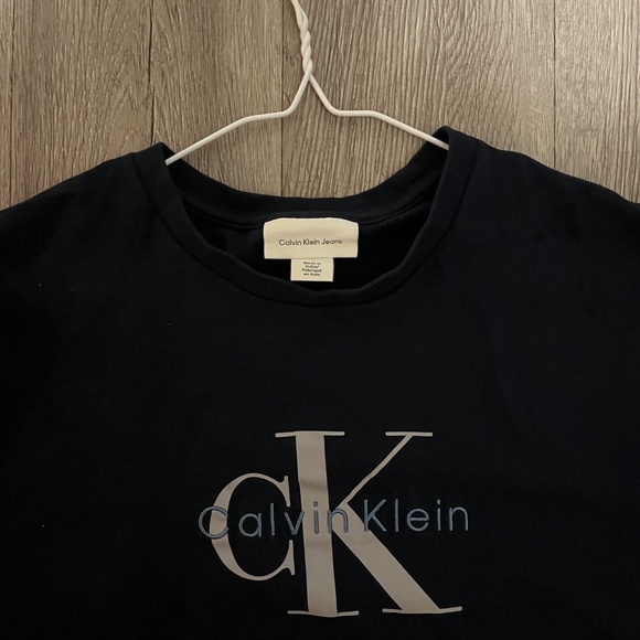 Calvin Klein CK Fitted Designer T-Shirt. Navy. Large - Picture 2 of 4